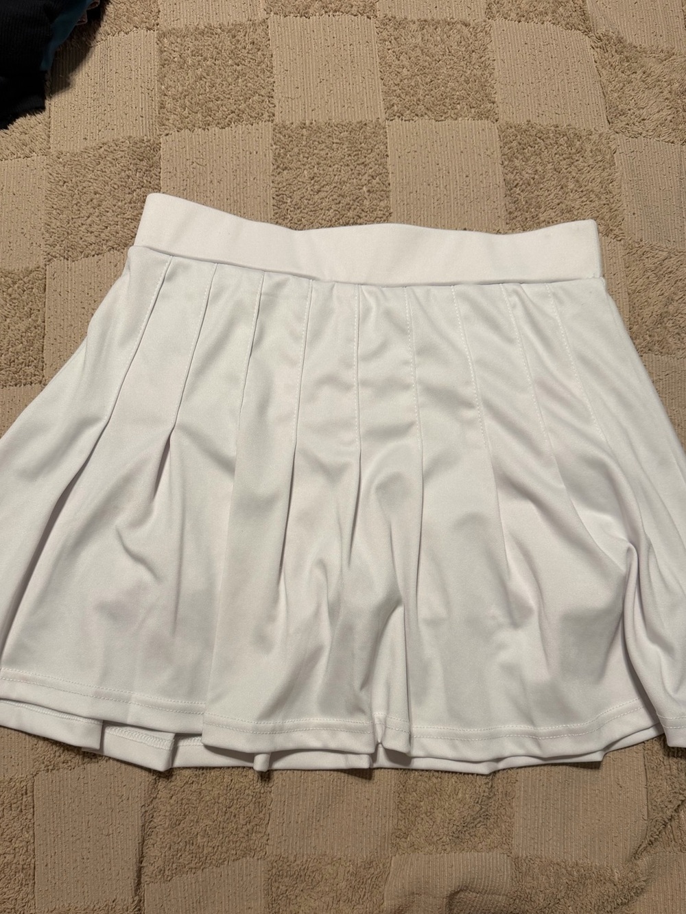 Women's White Pleated Skater Skirt